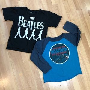 The Beatles and Star Wars shirts